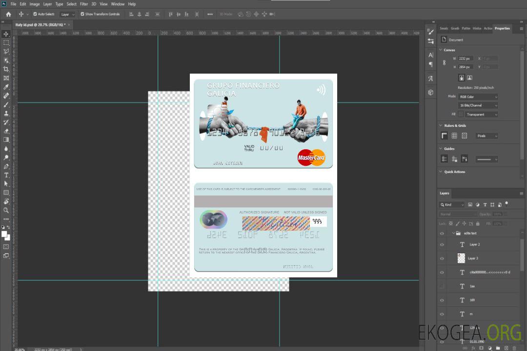Argentine Grupo Financiero Galicia mastercard template